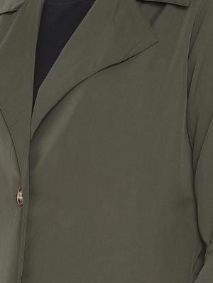lapel neck solid coat - 16754214 - Standard Image - 5