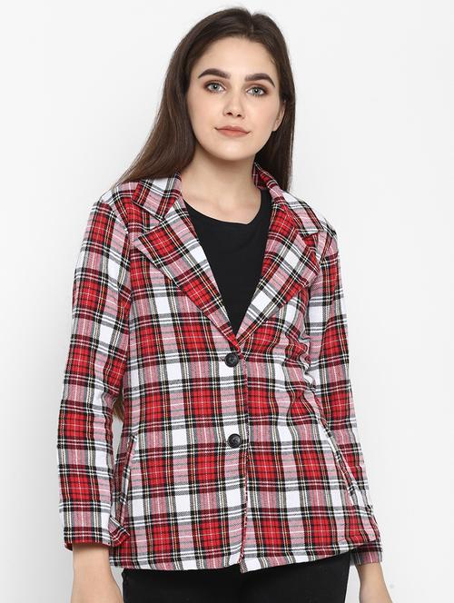 lapel neck checkered jacket - 16754215 - Standard Image - 1