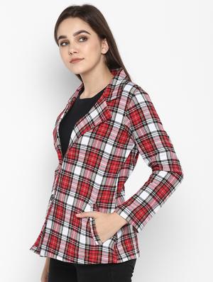 lapel neck checkered jacket - 16754215 - Standard Image - 2