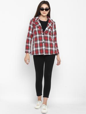 lapel neck checkered jacket - 16754215 - Standard Image - 4