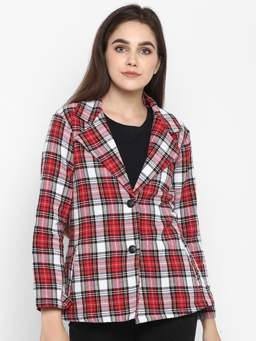 lapel neck checkered jacket - 16754215 - Zoom Image - 1