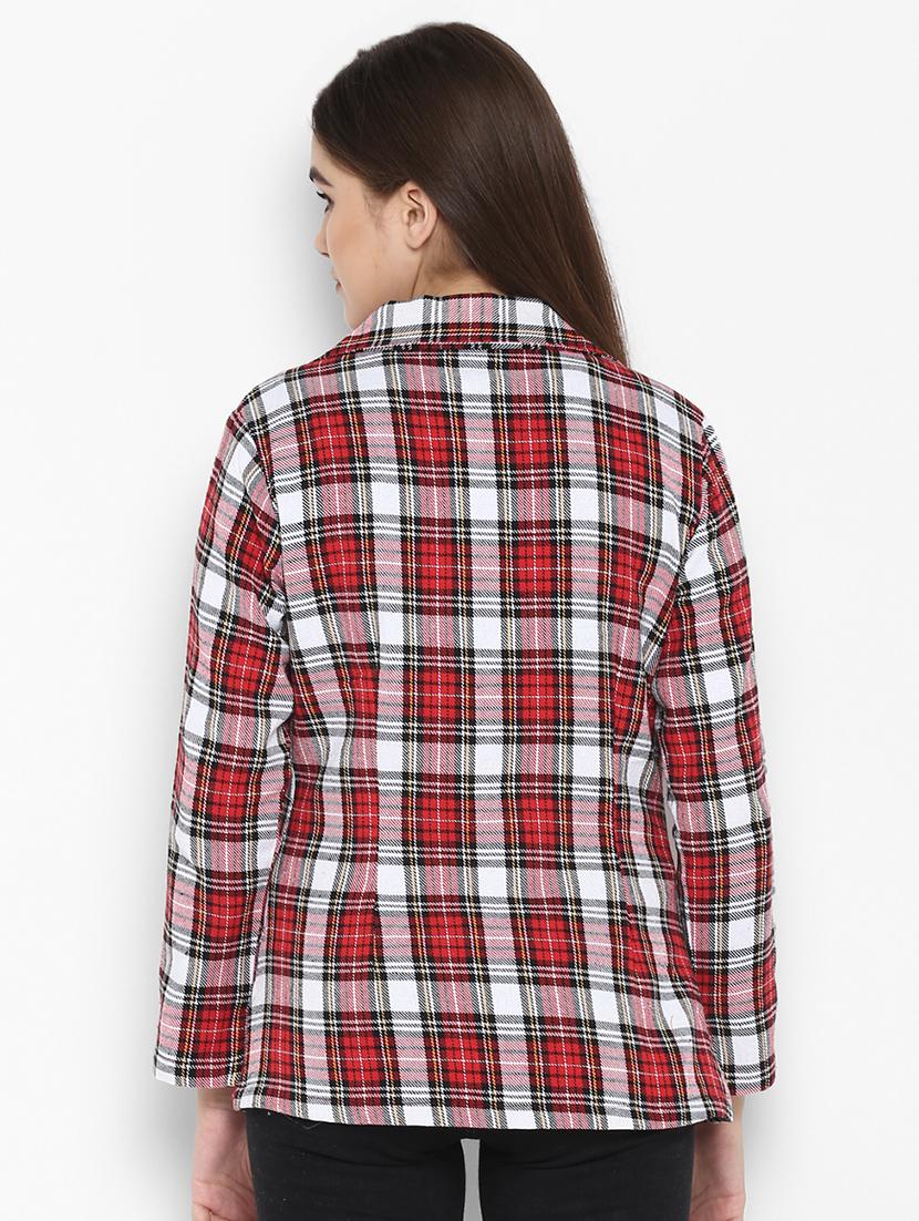 lapel neck checkered jacket - 16754215 - Zoom Image - 3