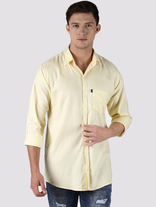 yellow solid casual shirt - 16754353 - Standard Image - 1