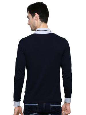 navy blue solid t-shirt - 16754361 - Standard Image - 3