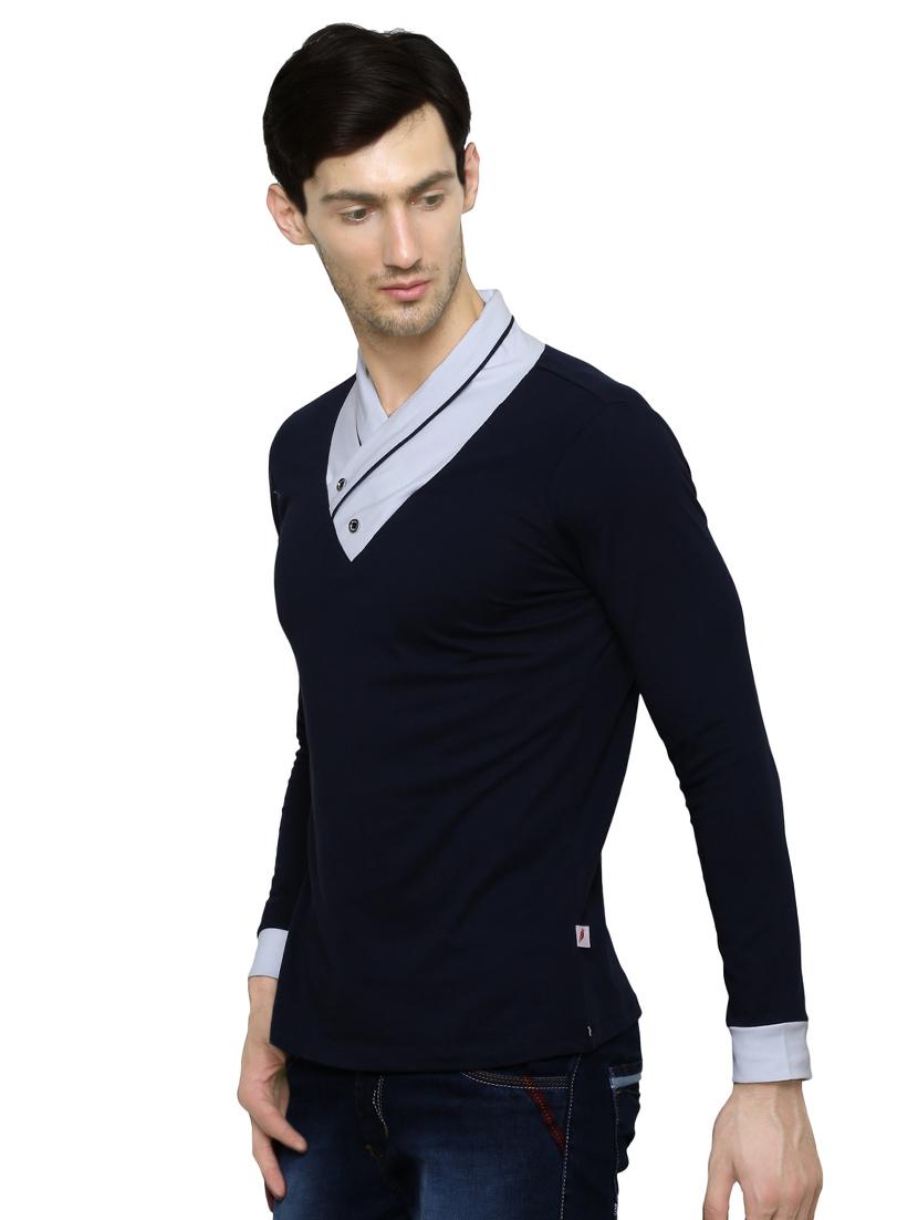 navy blue solid t-shirt - 16754361 - Zoom Image - 2