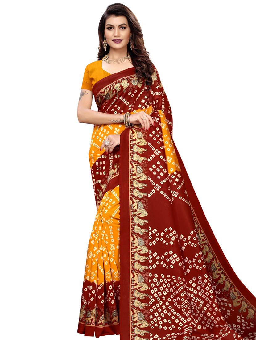 floral printed saree with blouse - 16754464 - Zoom Image - 1