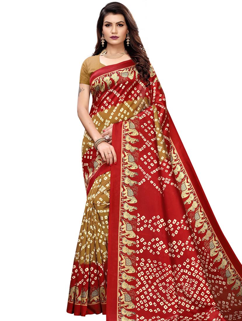 floral printed saree with blouse - 16754466 - Zoom Image - 1