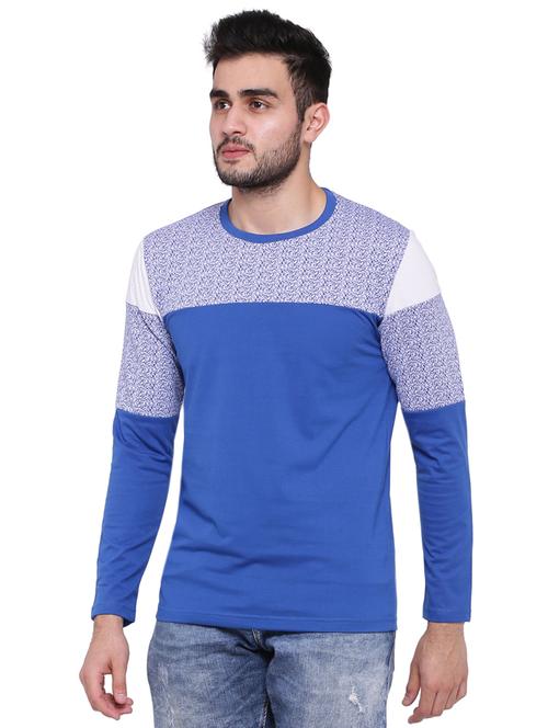 blue chest printed t-shirt - 16755285 - Standard Image - 1