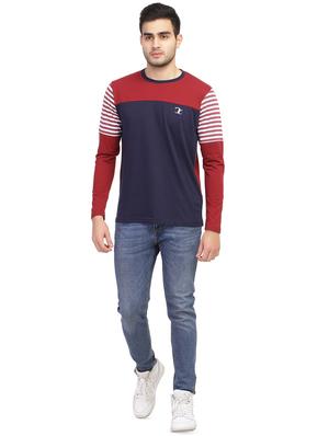 maroon striped cut & sew t-shirt - 16755288 - Standard Image - 4