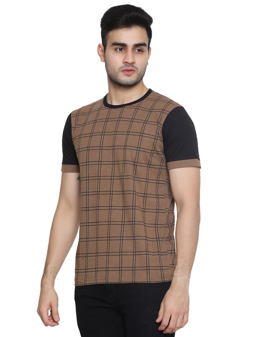 brown checkered t-shirt - 16755316 - Zoom Image - 2