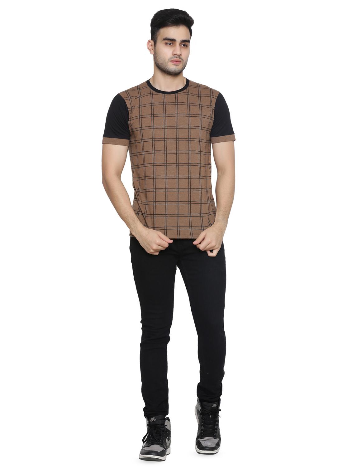 brown checkered t-shirt - 16755316 - Zoom Image - 4