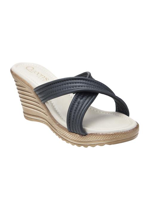 black slip on wedges - 16755513 - Standard Image - 1