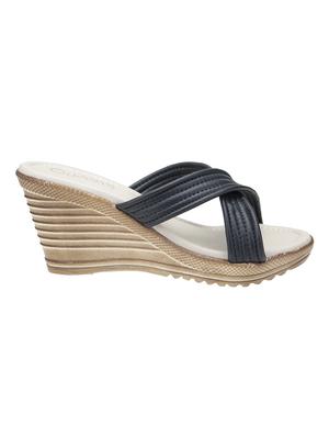 black slip on wedges - 16755513 - Standard Image - 3