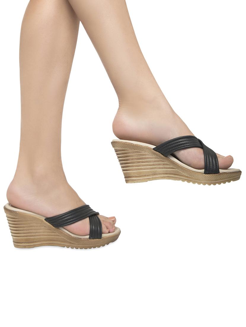 black slip on wedges - 16755513 - Zoom Image - 5