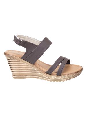 brown back strap wedges - 16755517 - Standard Image - 2