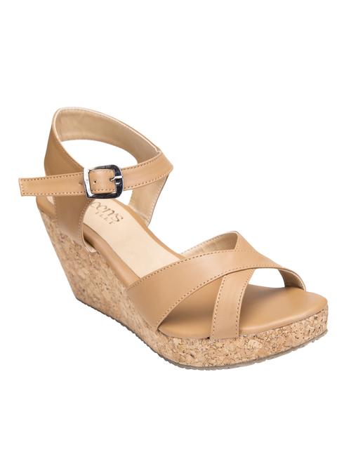 brown back strap wedges - 16755543 - Standard Image - 1
