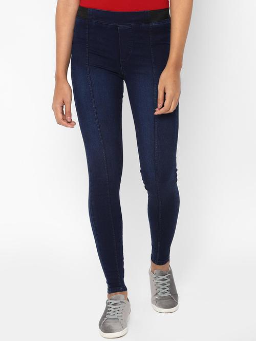 high rise solid jeans - 16755592 - Standard Image - 1