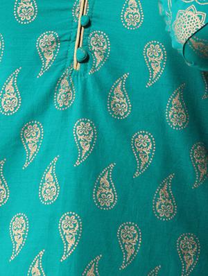 gold print straight kurta - 16755718 - Standard Image - 4