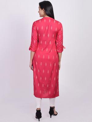 printed straight kurta - 16755720 - Standard Image - 3