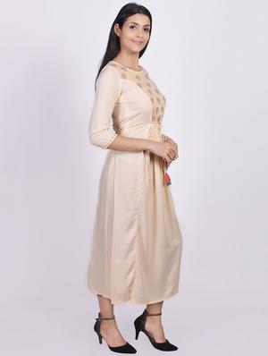 embroidered flared ethnic dress - 16755721 - Standard Image - 2