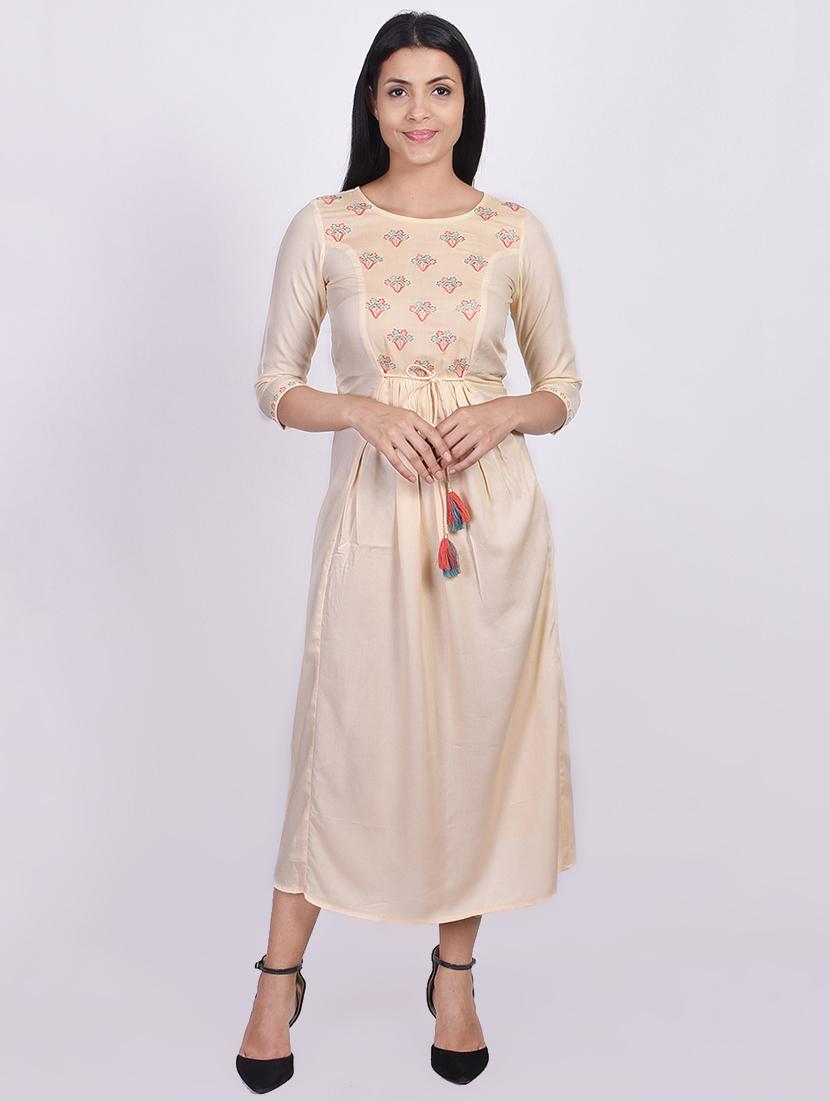 embroidered flared ethnic dress - 16755721 - Zoom Image - 1