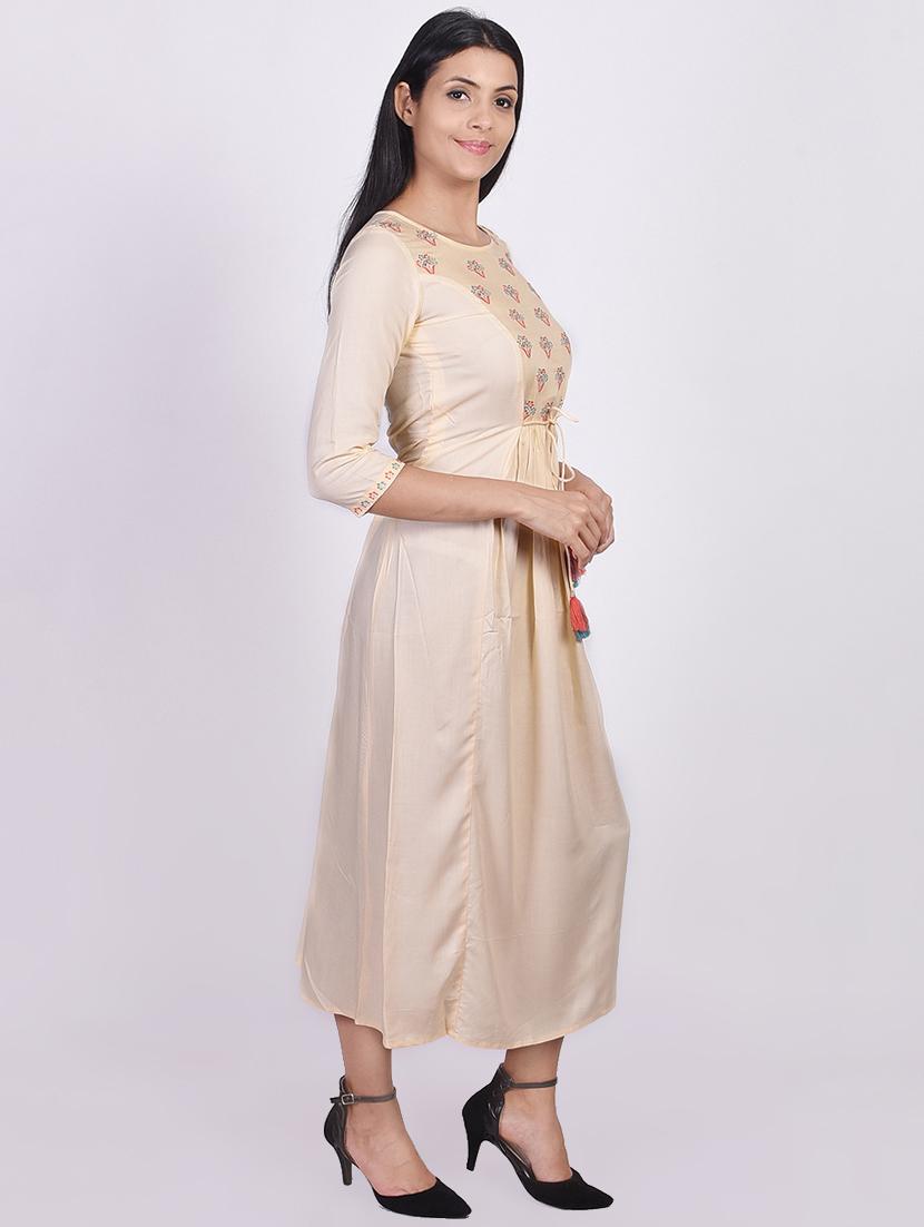 embroidered flared ethnic dress - 16755721 - Zoom Image - 2