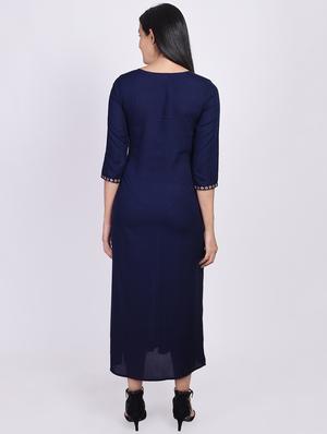 embroidered flared ethnic dress - 16755722 - Standard Image - 3