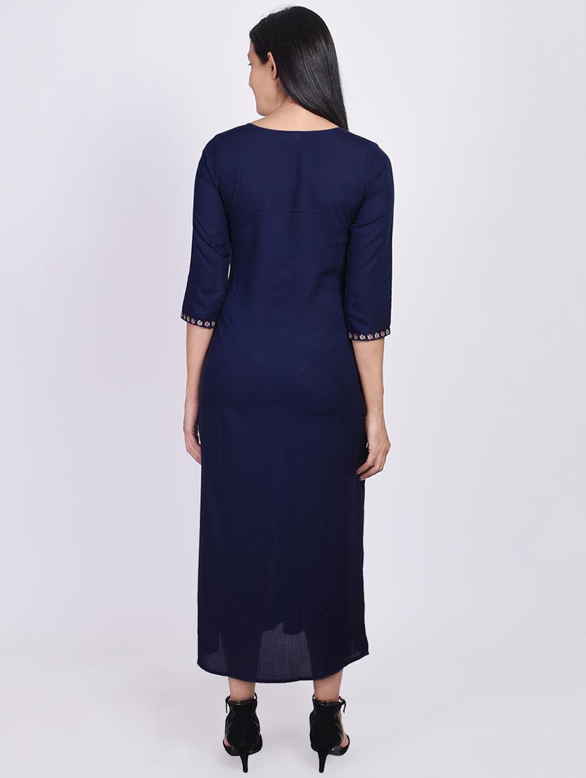 embroidered flared ethnic dress - 16755722 - Zoom Image - 3
