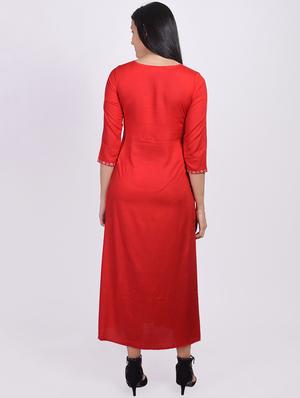 embroidered flared ethnic dress - 16755723 - Standard Image - 3