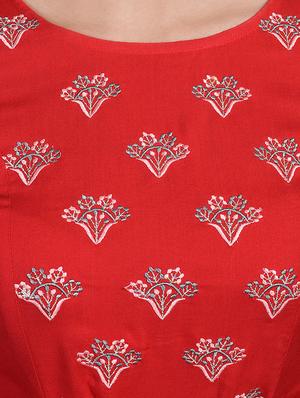 embroidered flared ethnic dress - 16755723 - Standard Image - 4
