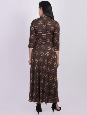 foil print flared kurta - 16755727 - Standard Image - 3
