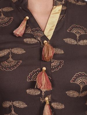 foil print flared kurta - 16755727 - Standard Image - 4