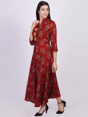 floral print flared kurta - 16755730 - Standard Image - 2
