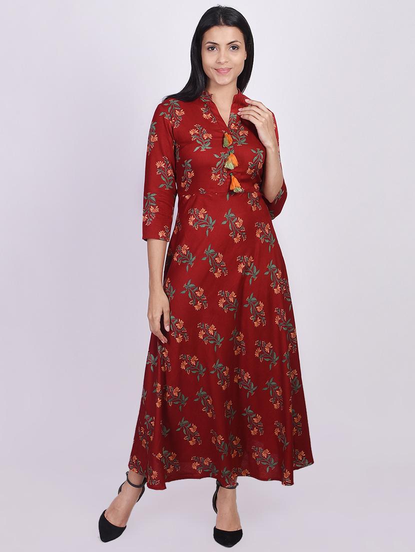 floral print flared kurta - 16755730 - Zoom Image - 1