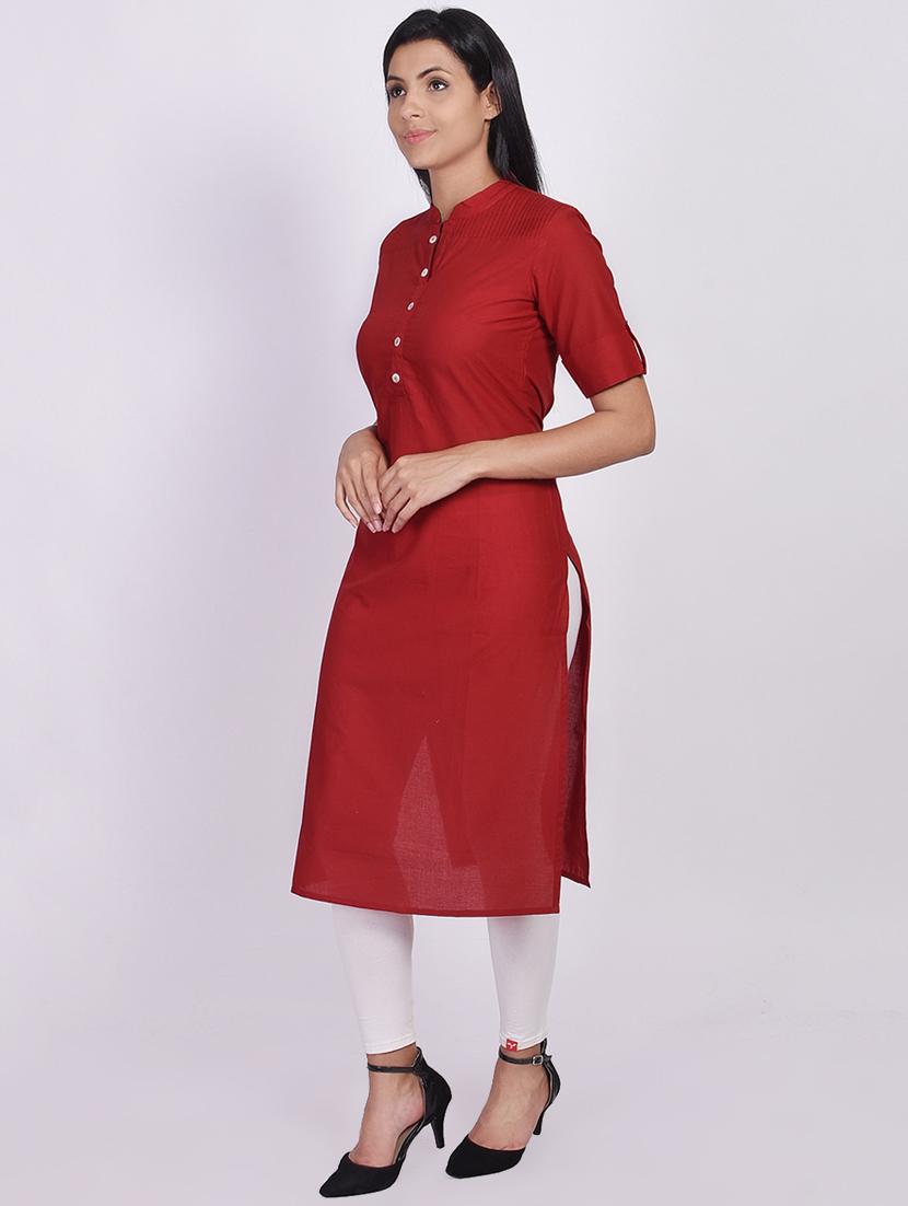 solid straight kurta - 16755733 - Zoom Image - 2
