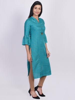 foil print straight kurta - 16755749 - Standard Image - 2