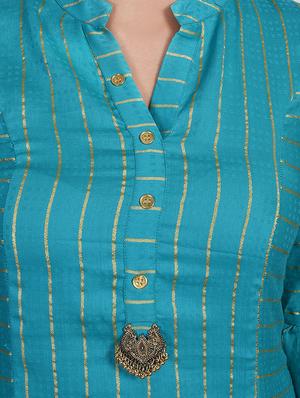 foil print straight kurta - 16755749 - Standard Image - 4