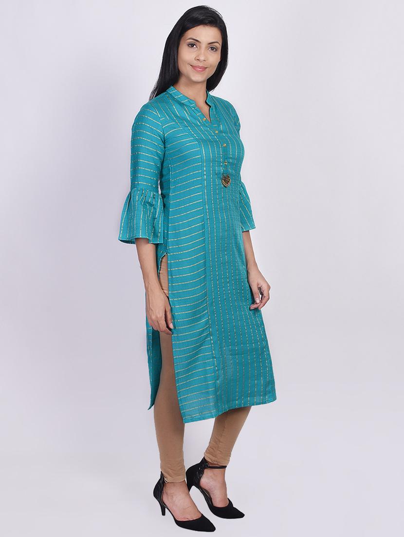 foil print straight kurta - 16755749 - Zoom Image - 2