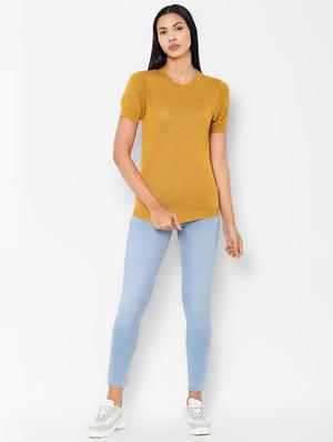 round neck solid top - 16755773 - Standard Image - 3