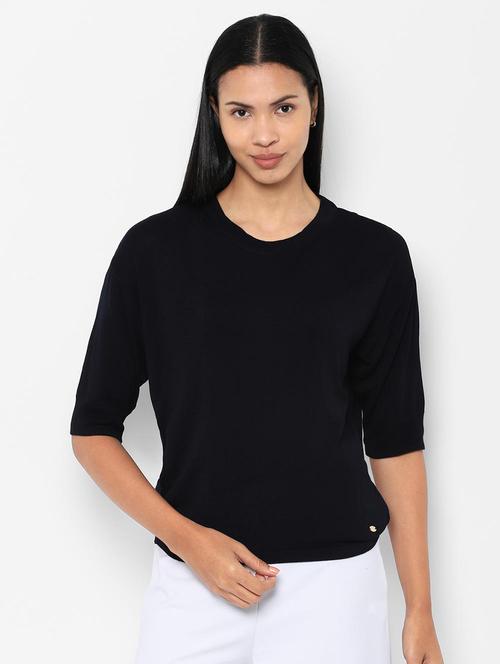 round neck solid top - 16755774 - Standard Image - 1