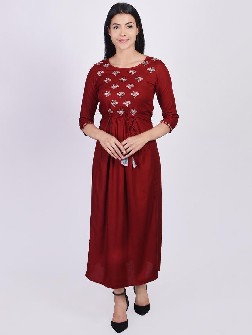 embroidered a-line ethnic dress - 16755824 - Zoom Image - 1