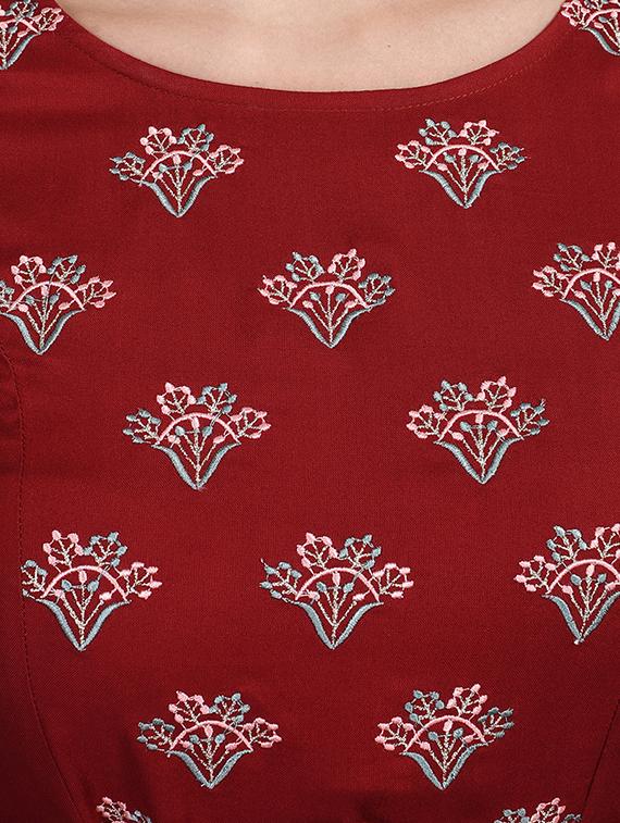 embroidered a-line ethnic dress - 16755824 - Zoom Image - 4