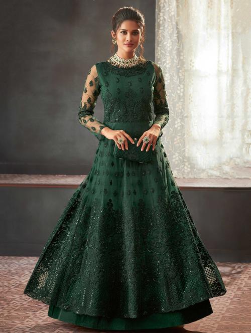 embroidered semi-stitched suit - 16755828 - Very Small Image - 1