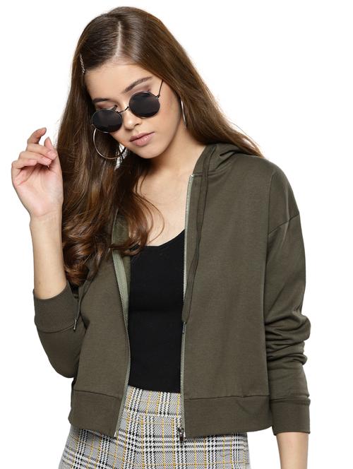 hooded neck zip up jacket - 16755859 - Standard Image - 1