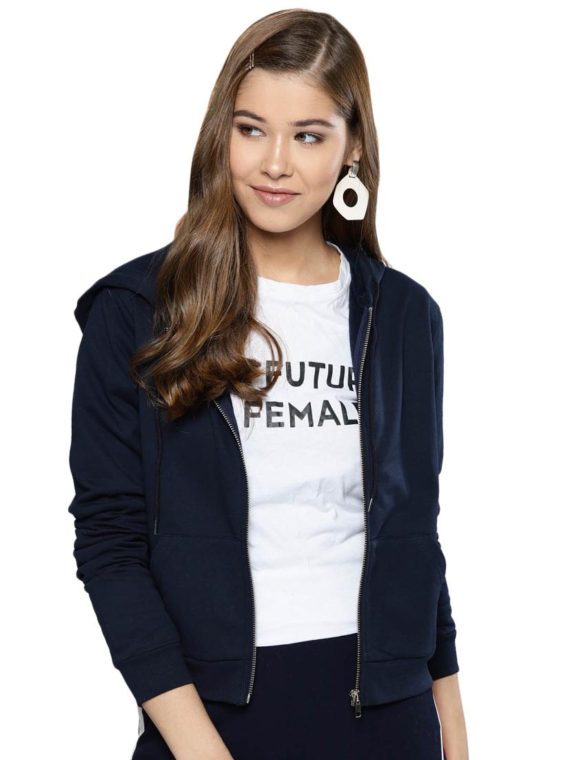 hooded neck solid jacket - 16755870 - Zoom Image - 1