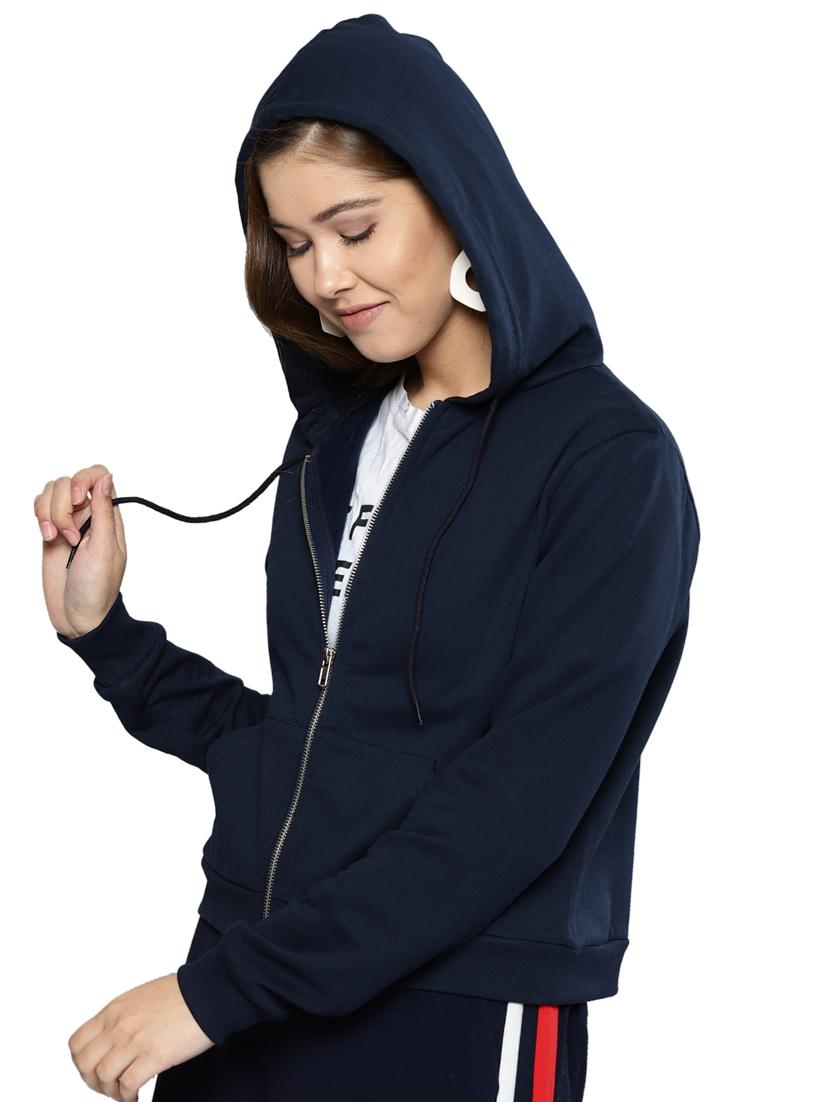 hooded neck solid jacket - 16755870 - Zoom Image - 2