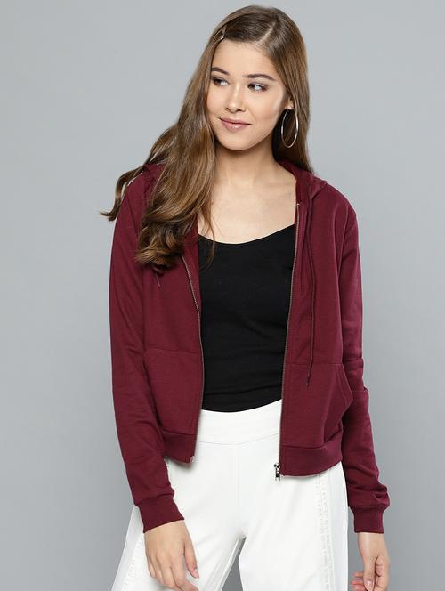 hooded neck solid jacket - 16755871 - Standard Image - 1