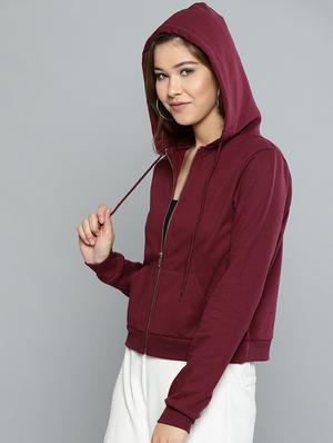hooded neck solid jacket - 16755871 - Standard Image - 2