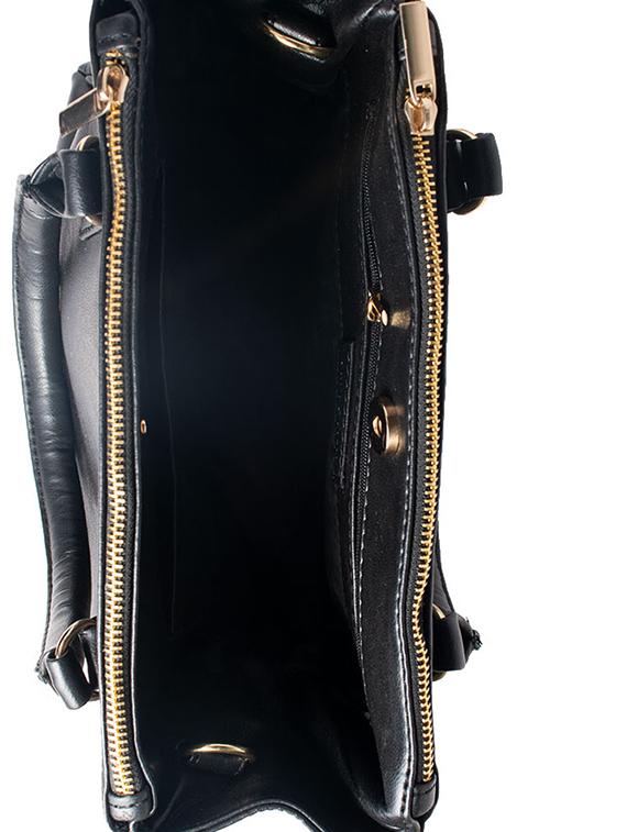 black leatherette regular sling bag - 16756096 - Zoom Image - 3