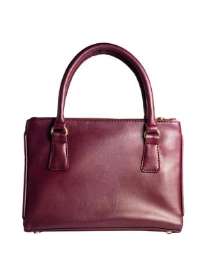 maroon leatherette regular handbag - 16756097 - Standard Image - 2
